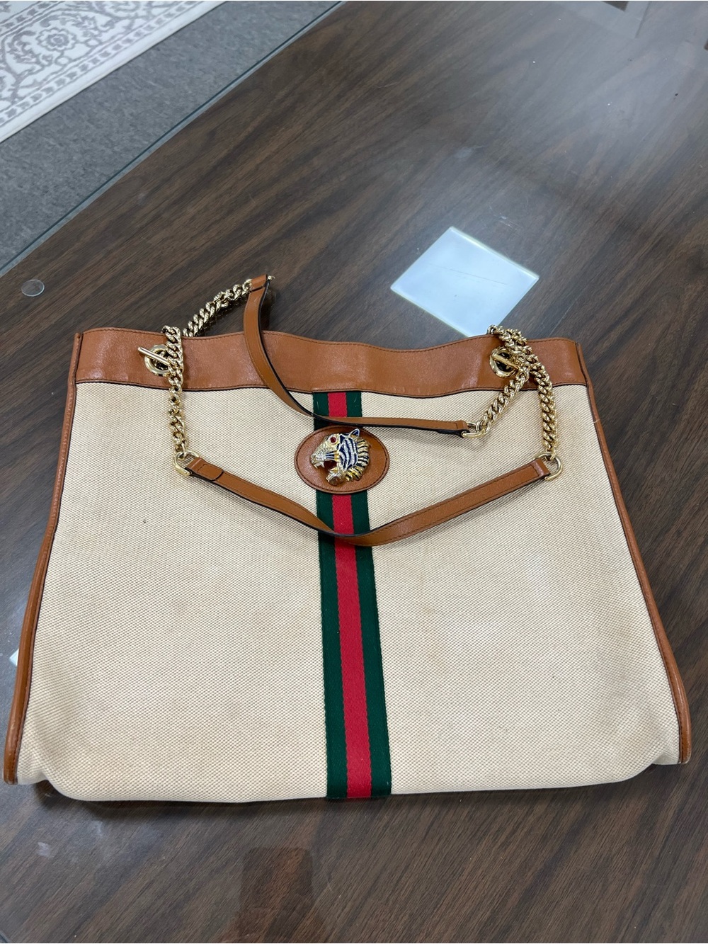Gucci Canvas Tote with Pouch - Picture 4 of 5